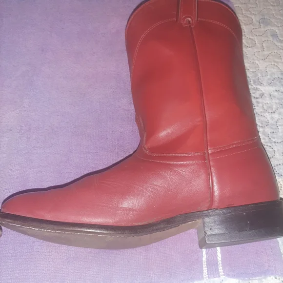 Laredo Red and White Leather Boots - Picture 11 of 13